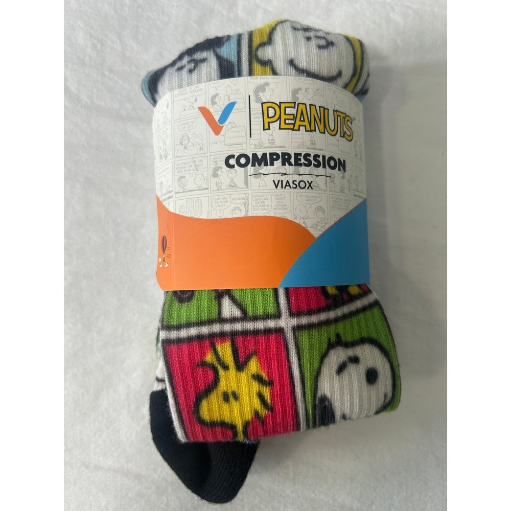 Viasox Peanuts The Gang Compression Socks Knee High Snoopy Comic M/L New#964